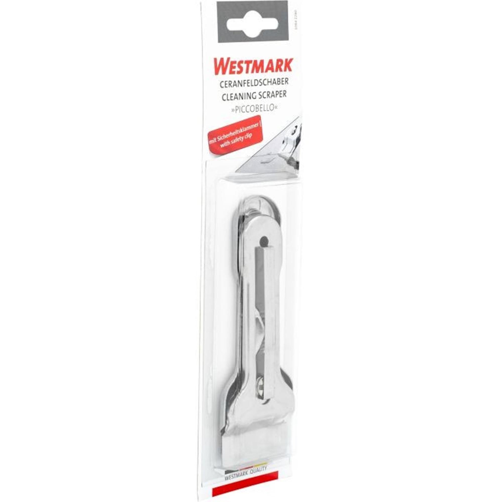 Praktischer Ceranfeld-Schaber von Westmark, 14x4.5x1.5cm, ideal für die gründliche Reinigung von Kochfeldern und glatten Oberflächen.