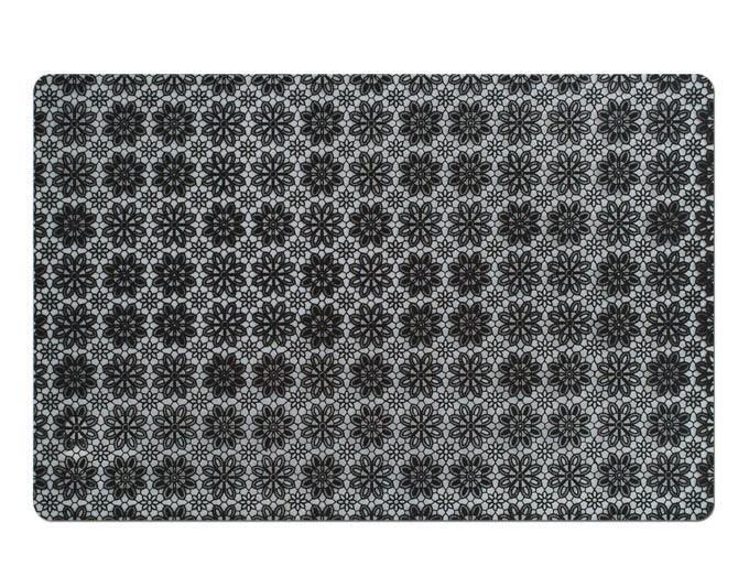 ZELLER Tischset Flowers schwarz 43.5x28.5 cm in  präsentiert im Onlineshop von KAQTU Design AG. Tischset ist von ZELLER PRESENT