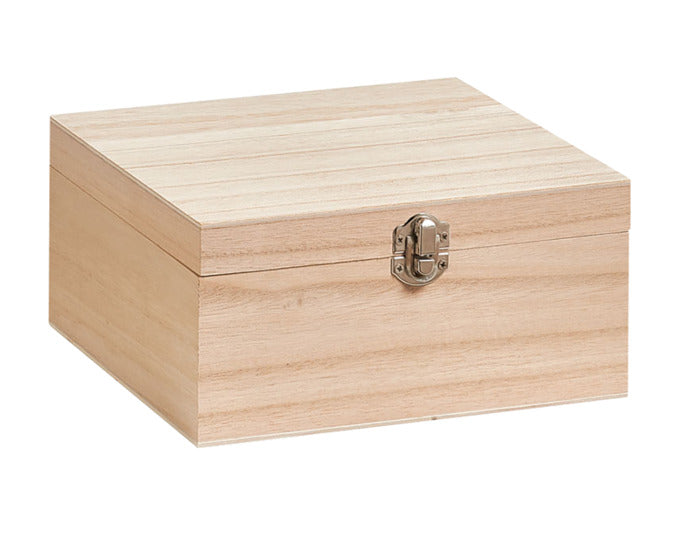 Box mit Deckel Holz 20x20x9.5 cm in  präsentiert im Onlineshop von KAQTU Design AG. Aufbewahrungsbox ist von ZELLER PRESENT