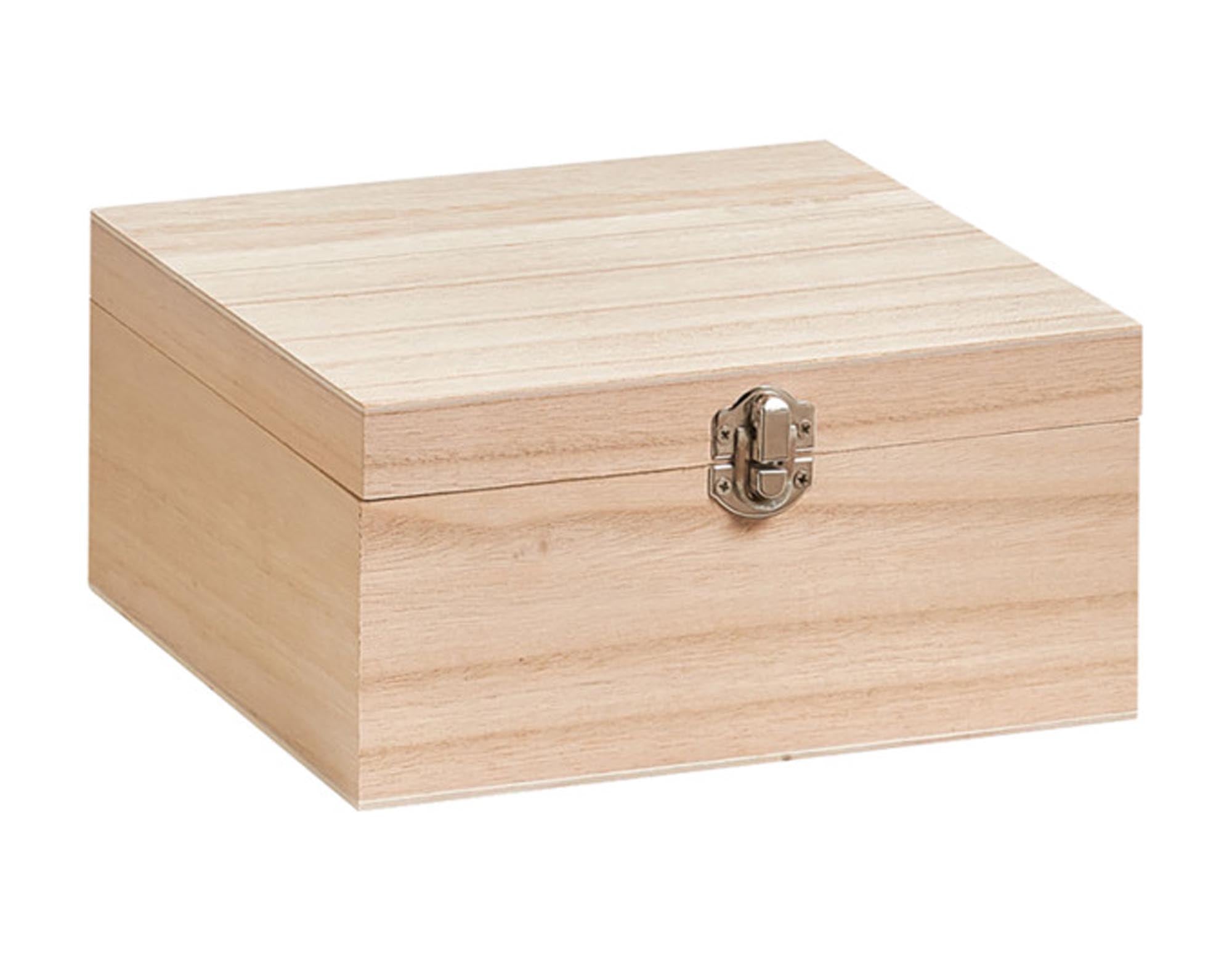 Zeller box with lid wood 20x20x9.5 cm