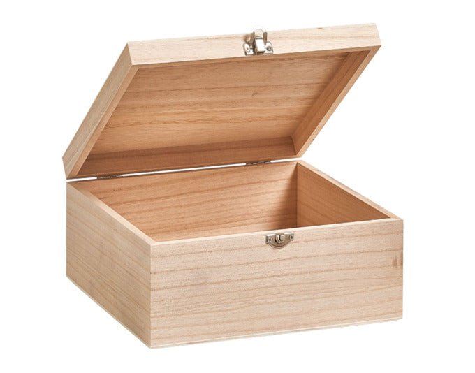 Box mit Deckel Holz 23x23x11 cm in  präsentiert im Onlineshop von KAQTU Design AG. Aufbewahrungsbox ist von ZELLER PRESENT
