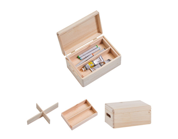 Kisten-Set mit Deckel Kiefer 3-teilig 30x20x14 cm in  präsentiert im Onlineshop von KAQTU Design AG. Aufbewahrungsbehälter ist von ZELLER PRESENT