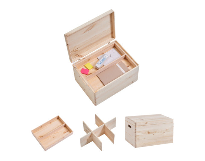 Kisten-Set mit Deckel Kiefer 3-teilig 40x30x24 cm in  präsentiert im Onlineshop von KAQTU Design AG. Aufbewahrungsbehälter ist von ZELLER PRESENT