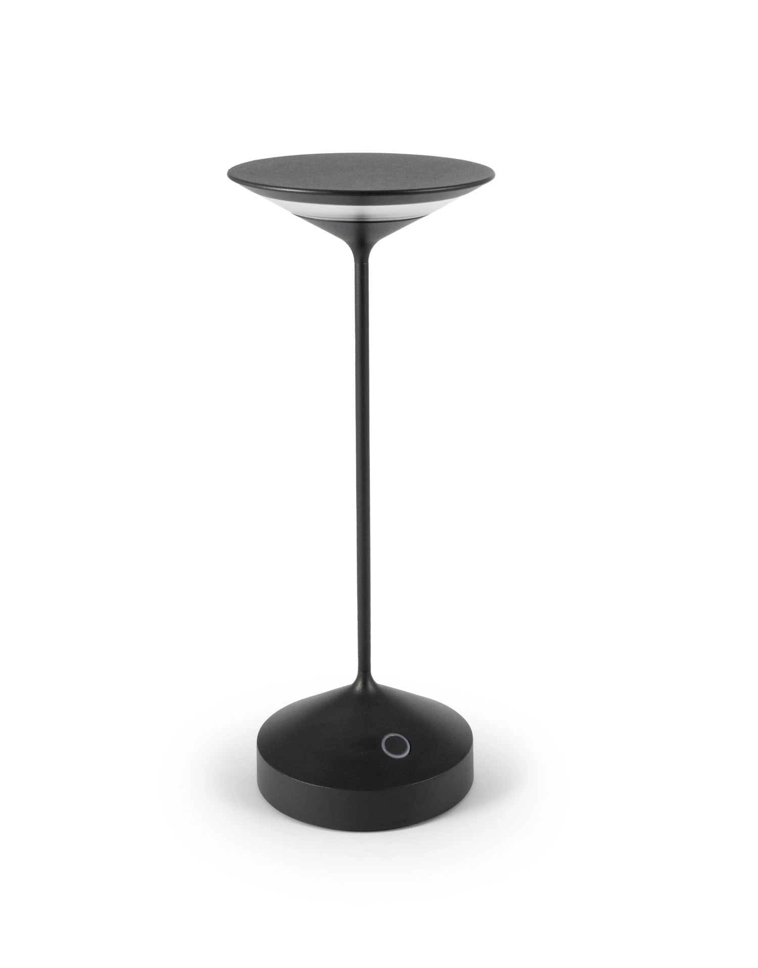 Die Abert Tempo Lampe: Stilvolles, wiederaufladbares Design-Statement aus Aluminium und Stahl mit Touch-Dimmer, ideal für jeden Raum.