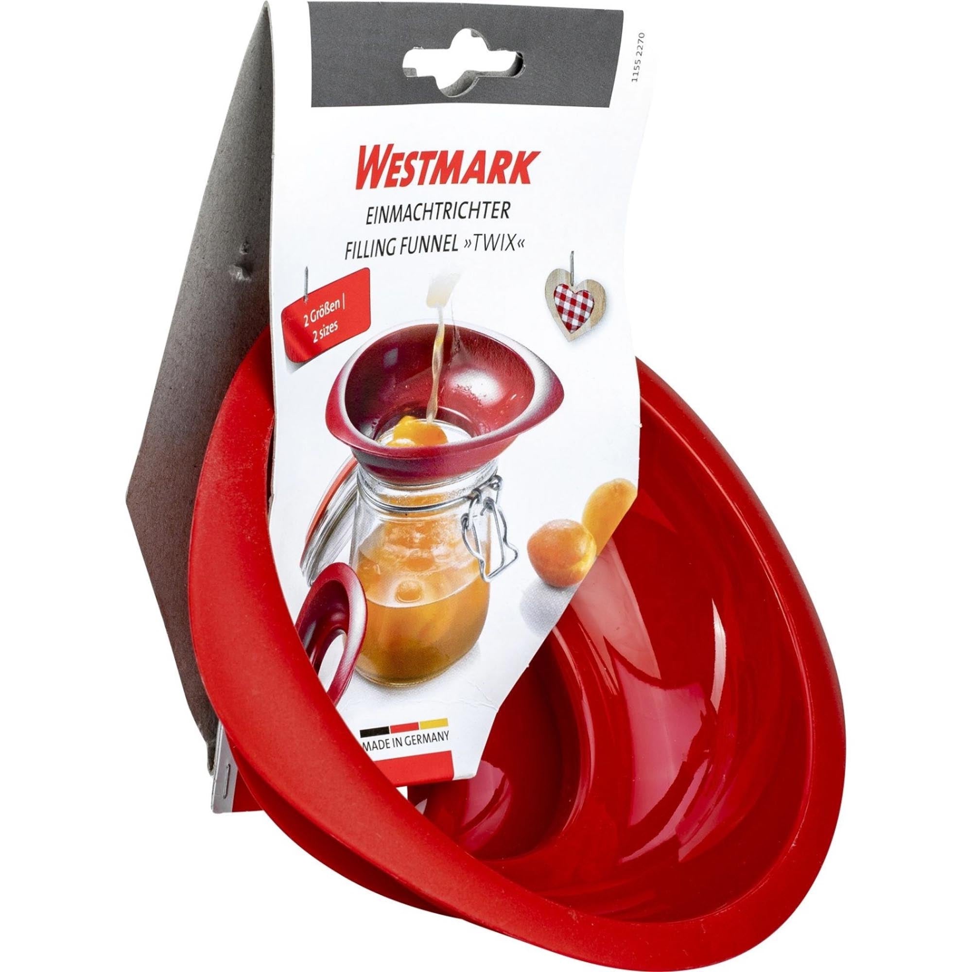 Praktisches 2-teiliges Einmachtrichter-Set von Westmark, ideal für sauberes Abfüllen, mit zwei Größen für vielseitige Anwendungen.