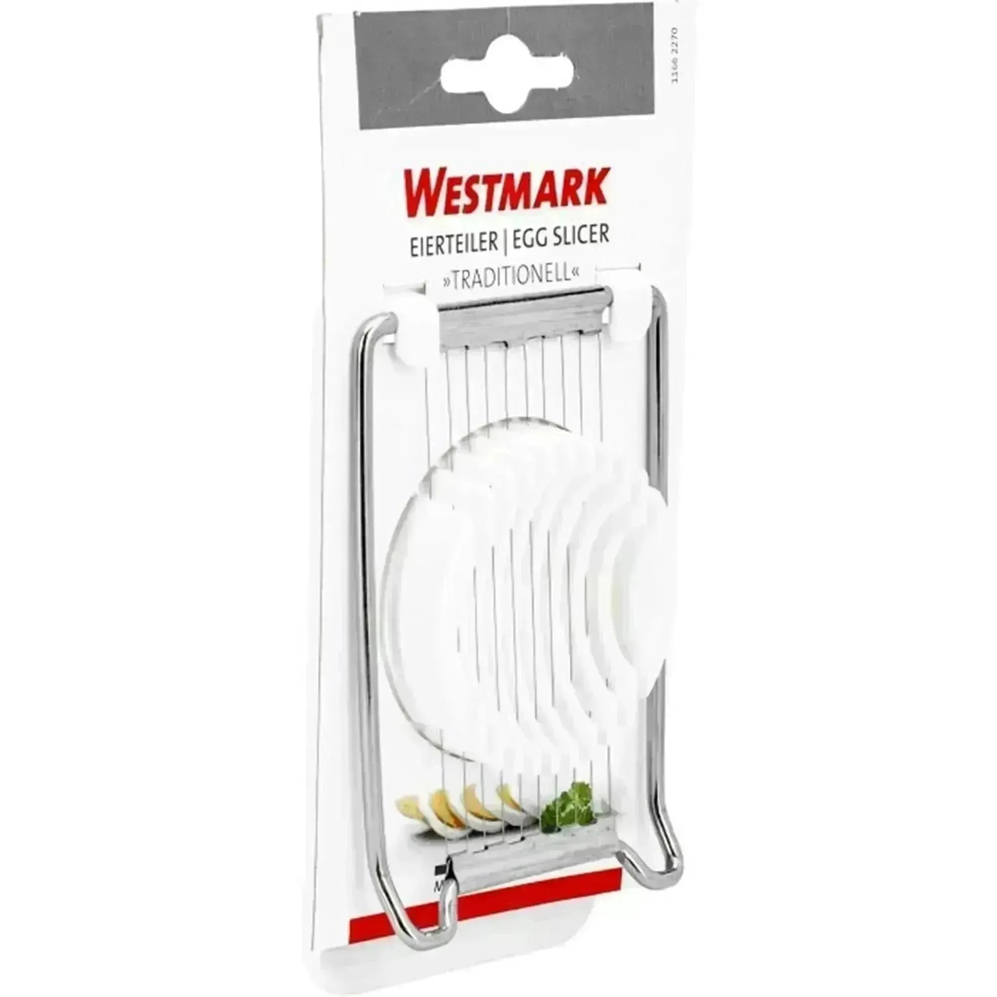 Praktischer Eierteiler von Westmark, traditionelles Design, 14x8x3cm, ideal für präzises Schneiden von Eiern in Scheiben.