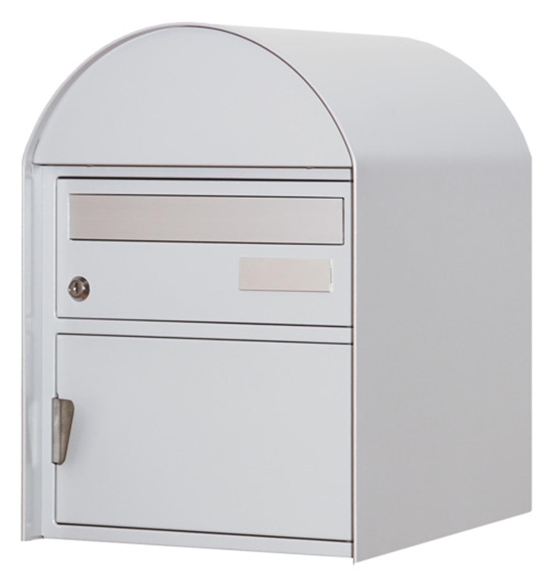 Stilvoller Briefkasten Ascona von HUBER: Korrosionsbeständig, mit Zeitungsfach & Zylinderschloss. Perfekt für jeden Eingangsbereich.