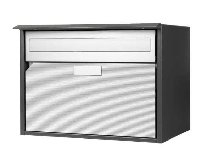 Briefkasten Alu 400 in dunkelgrau metallic präsentiert im Onlineshop von KAQTU Design AG. Briefkasten ist von HUBER
