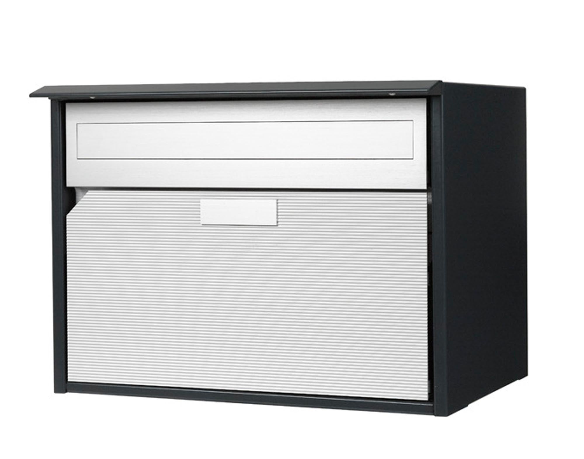 HUBER AG Briefkasten Alu 400 415x310x292 mm Dessinal-Front RAL 7016 anthrazit in anthrazit /grau präsentiert im Onlineshop von KAQTU Design AG. Briefkasten ist von HUBER