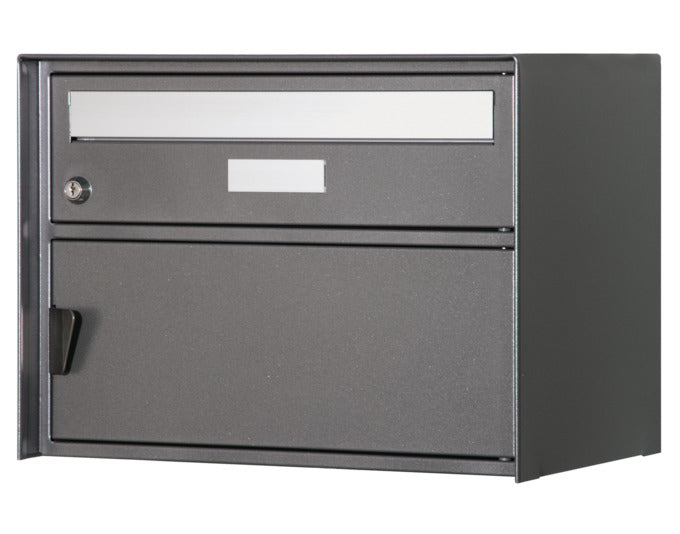 Briefkasten Genève in dunkelgrau metallic präsentiert im Onlineshop von KAQTU Design AG. Briefkasten ist von HUBER