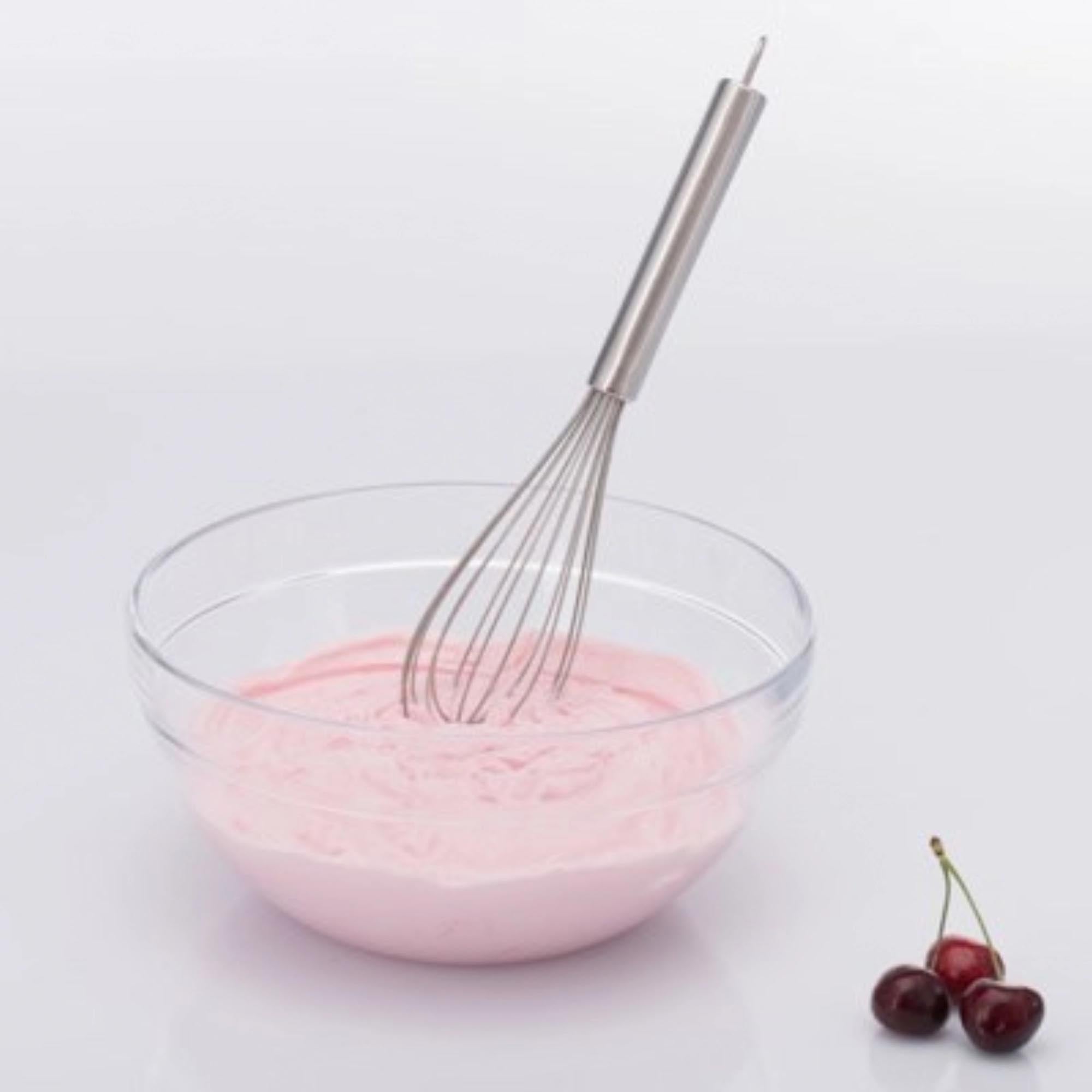 Robuster Schneebesen aus Edelstahl, 28 cm, perfekt für Küche und Backen, rostfrei, langlebig, spülmaschinenfest, ergonomisch.