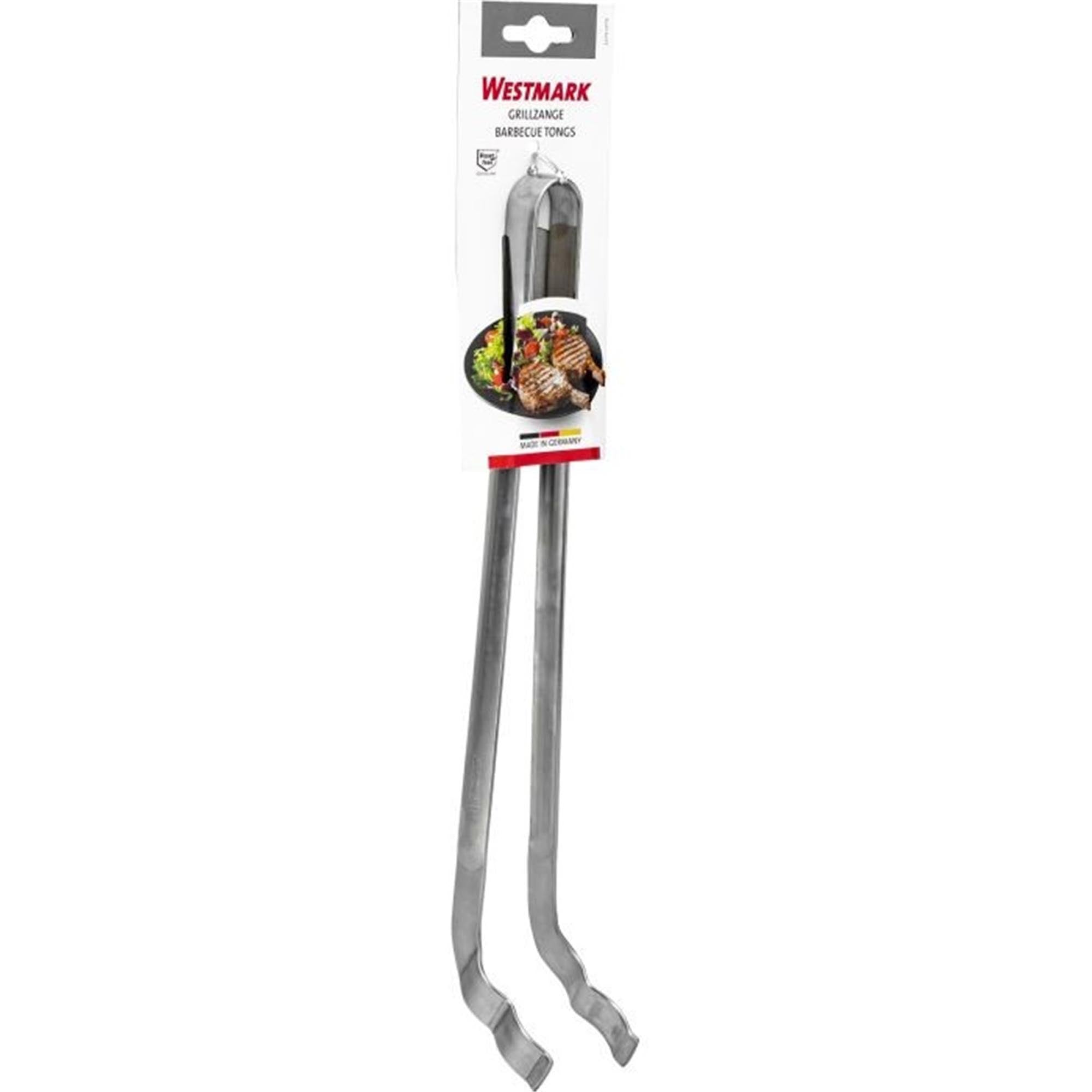 Praktische Wurstzange von Westmark, 34 cm lang, ideal zum Greifen und Wenden von Würsten, robust und leicht zu reinigen.