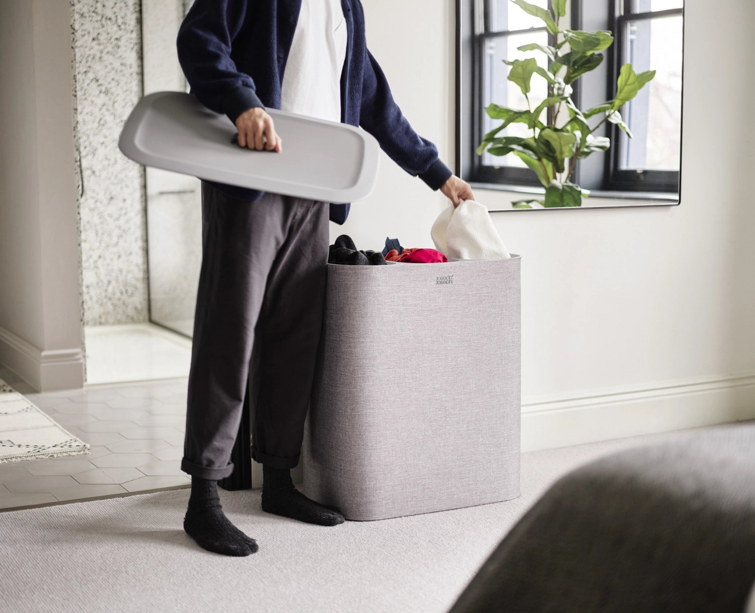 Tota Trio 90L laundry basket 3x 30L gray