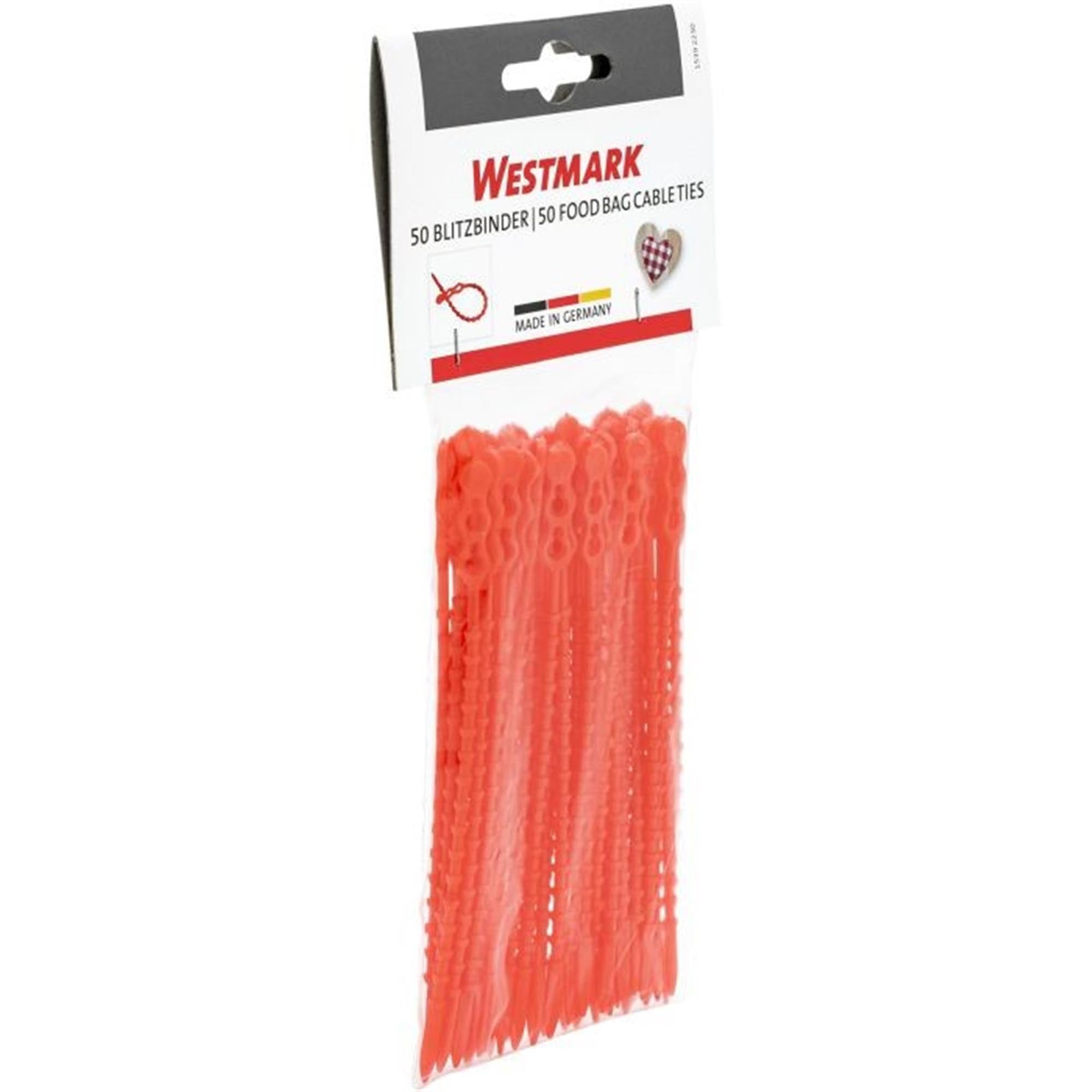 Praktisches 50er Set Blitzbinder von Westmark, ideal zum Bündeln und Fixieren, Maße: 12,5 x 0,5 x 0,5 cm, vielseitig einsetzbar.