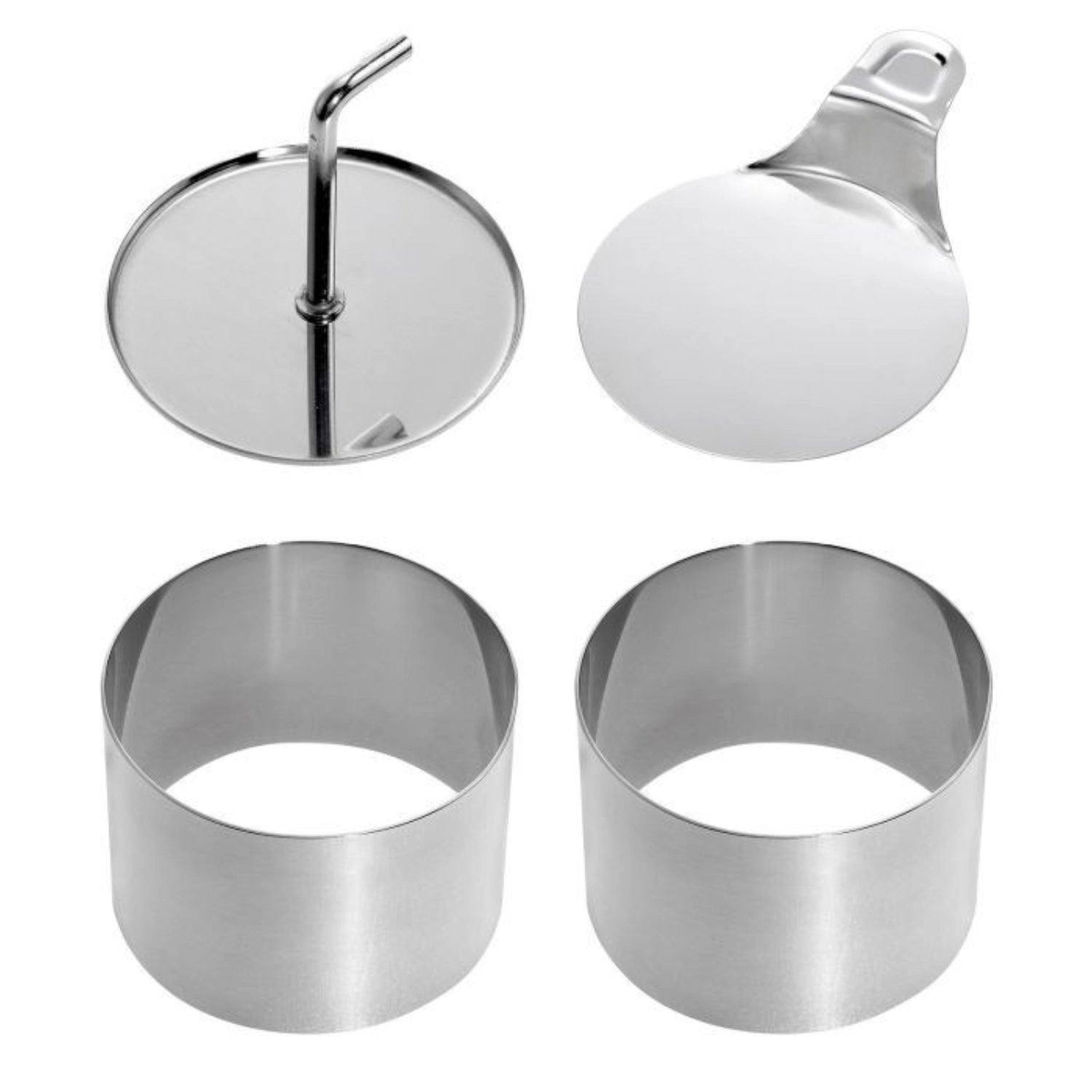 Praktisches 4-teiliges Set runder Formen von Westmark, ideal für die Zubereitung von köstlichen Desserts und appetitlichen Speisen.