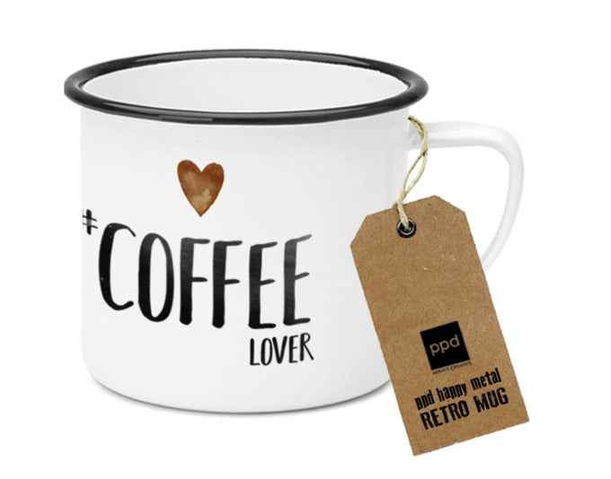 Happy Metal Mug Coffee Lover in  präsentiert im Onlineshop von KAQTU Design AG. Glas ist von PPD