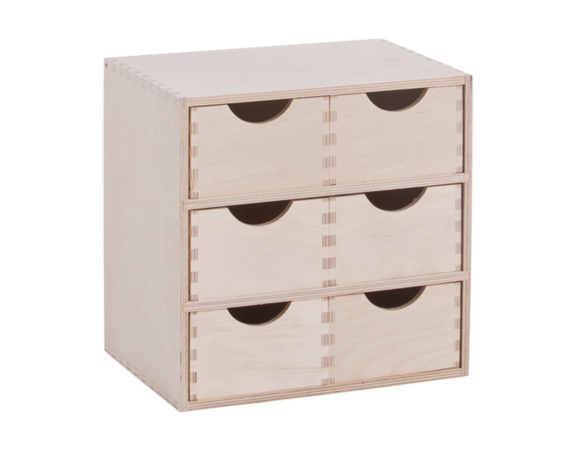 Zeller drawer box birch 6-er 28x20x28 cm