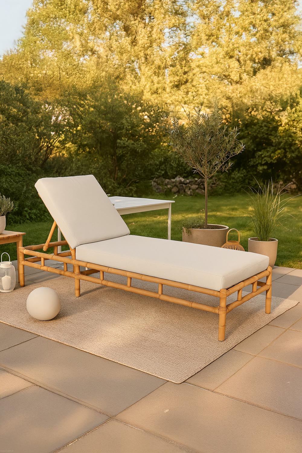 Cane Sonnenliege in Natur präsentiert im Onlineshop von KAQTU Design AG. Liegestuhl ist von Venture Home