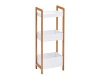 ZELLER Standregal mit 3 Ablagen Bamboo weiss 28x20x74 cm
