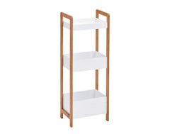 ZELLER Standregal mit 3 Ablagen Bamboo weiss 28x20x74 cm