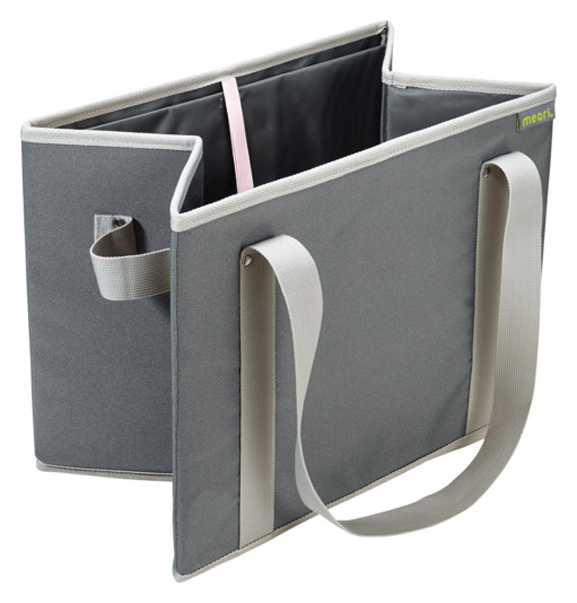 Faltbarer Einkaufskorb von MEORI in Granite Grey, praktisch und stilvoll, ideal für Einkäufe und Aufbewahrung, platzsparend zusammenklappbar.