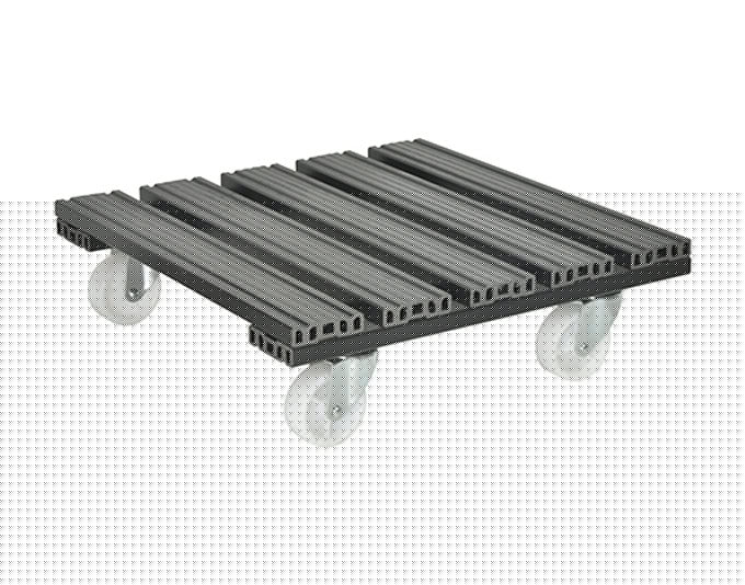 WAGNER SYSTEM Pflanzenroller WPC 38.5x38.5 cm anthrazit in  präsentiert im Onlineshop von KAQTU Design AG. Pflanzentopfzubehör ist von WAGNER