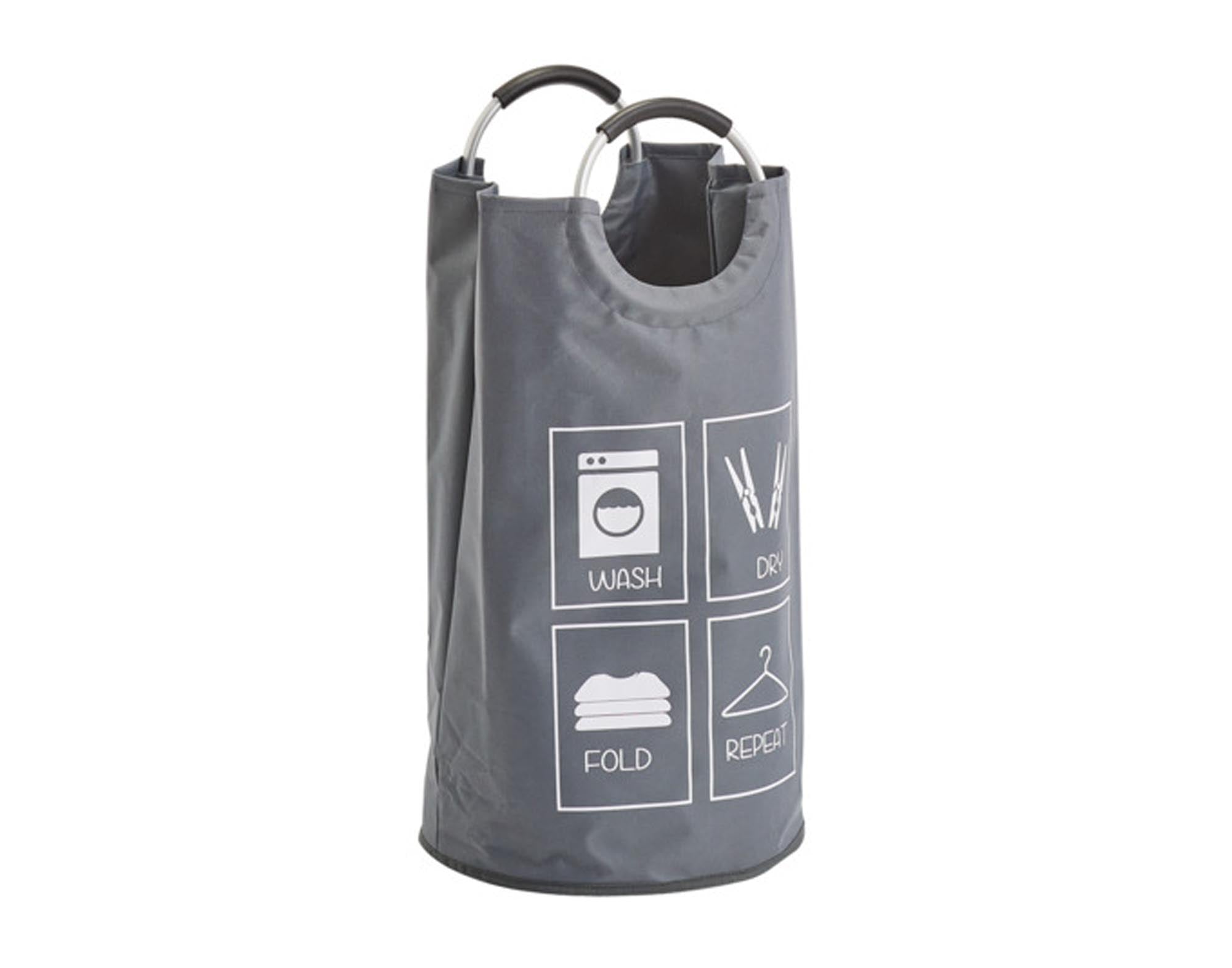 Zeller Laundry Collector con manici grigi Ø 36x72 cm