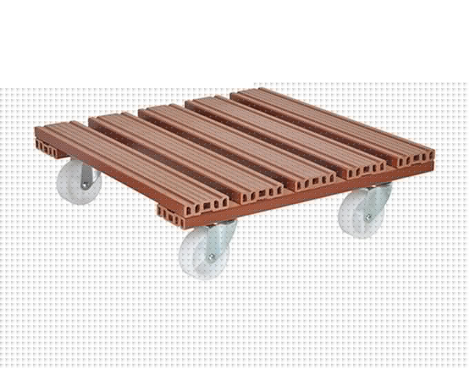 WAGNER SYSTEM Pflanzenroller WPC 38.5x38.5 cm terracotta in  präsentiert im Onlineshop von KAQTU Design AG. Pflanzentopfzubehör ist von WAGNER