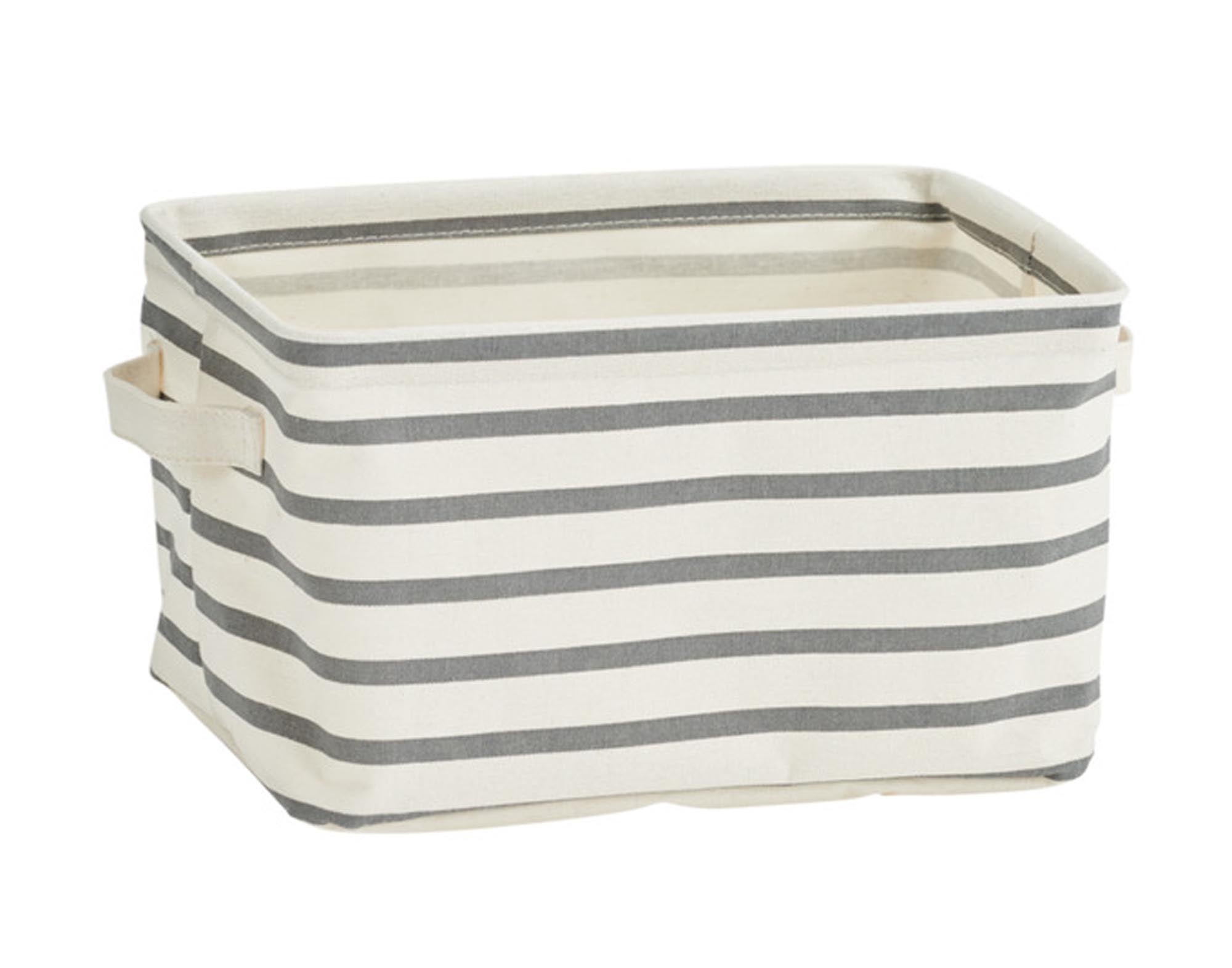 ZELLER Aufbewahrungskorb Stripes grau 28x21x16 cm