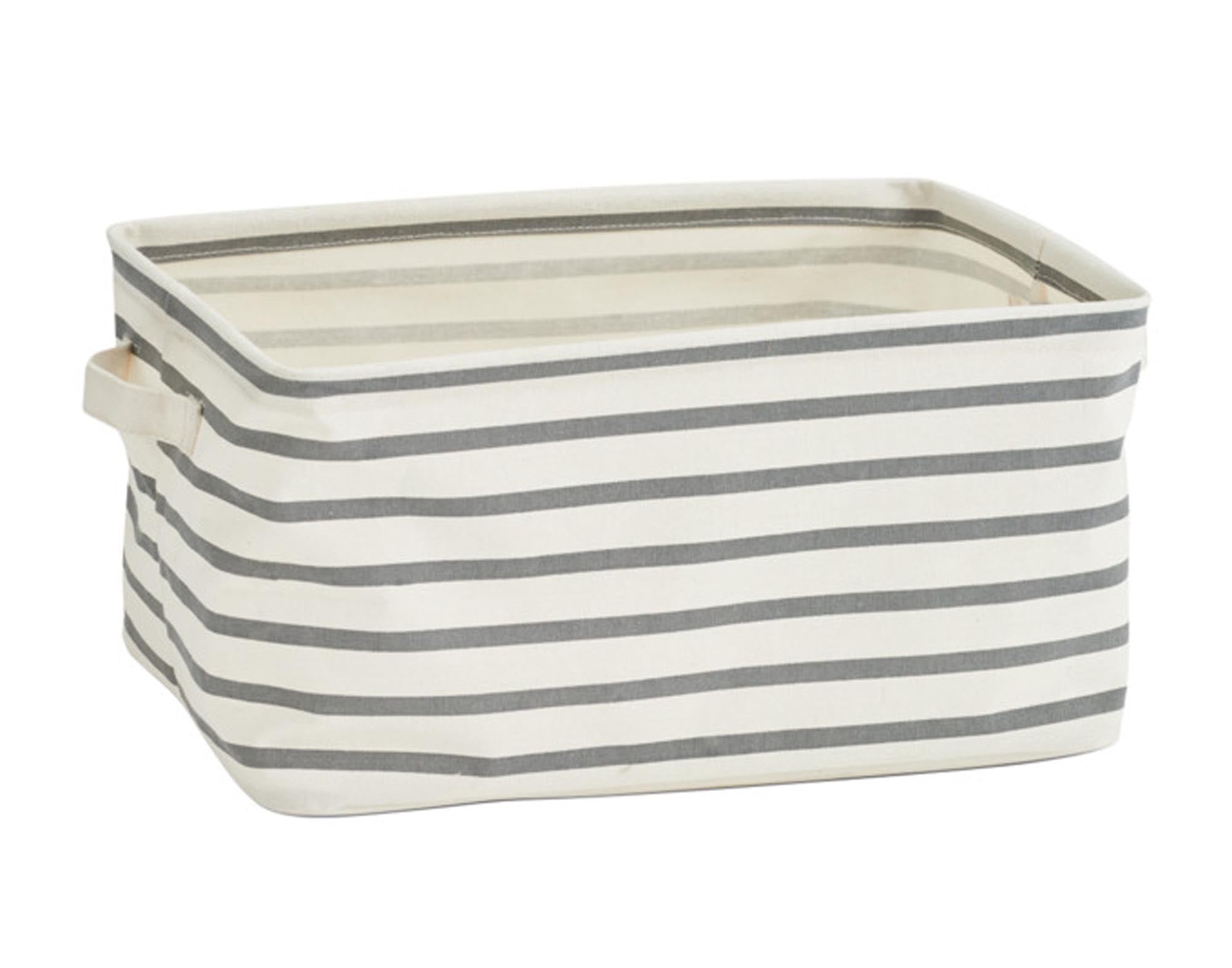 ZELLER Aufbewahrungskorb Stripes grau 36x25x18 cm
