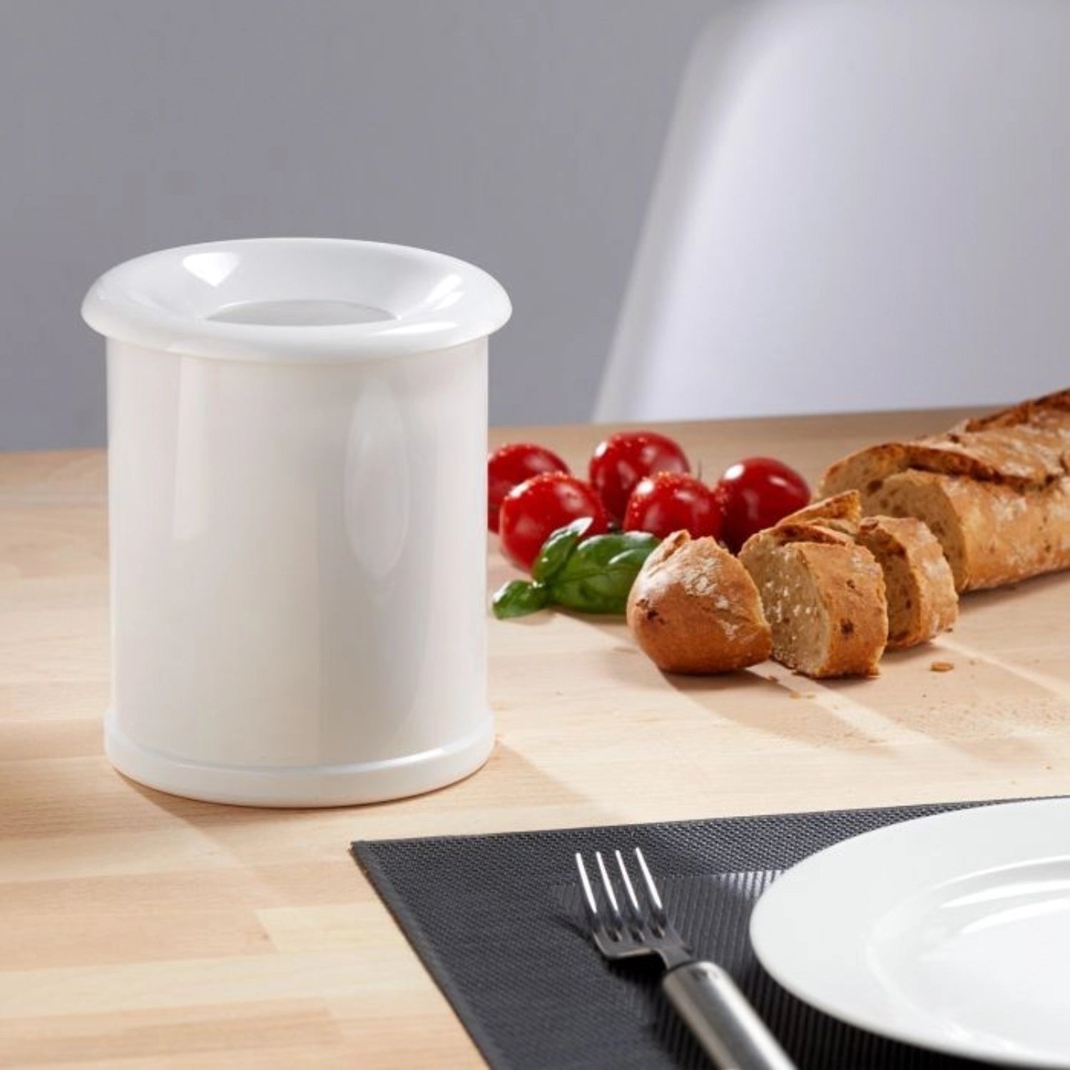 Poubelle de table blanche, 12,4x12,4x14,2cm, 1 l