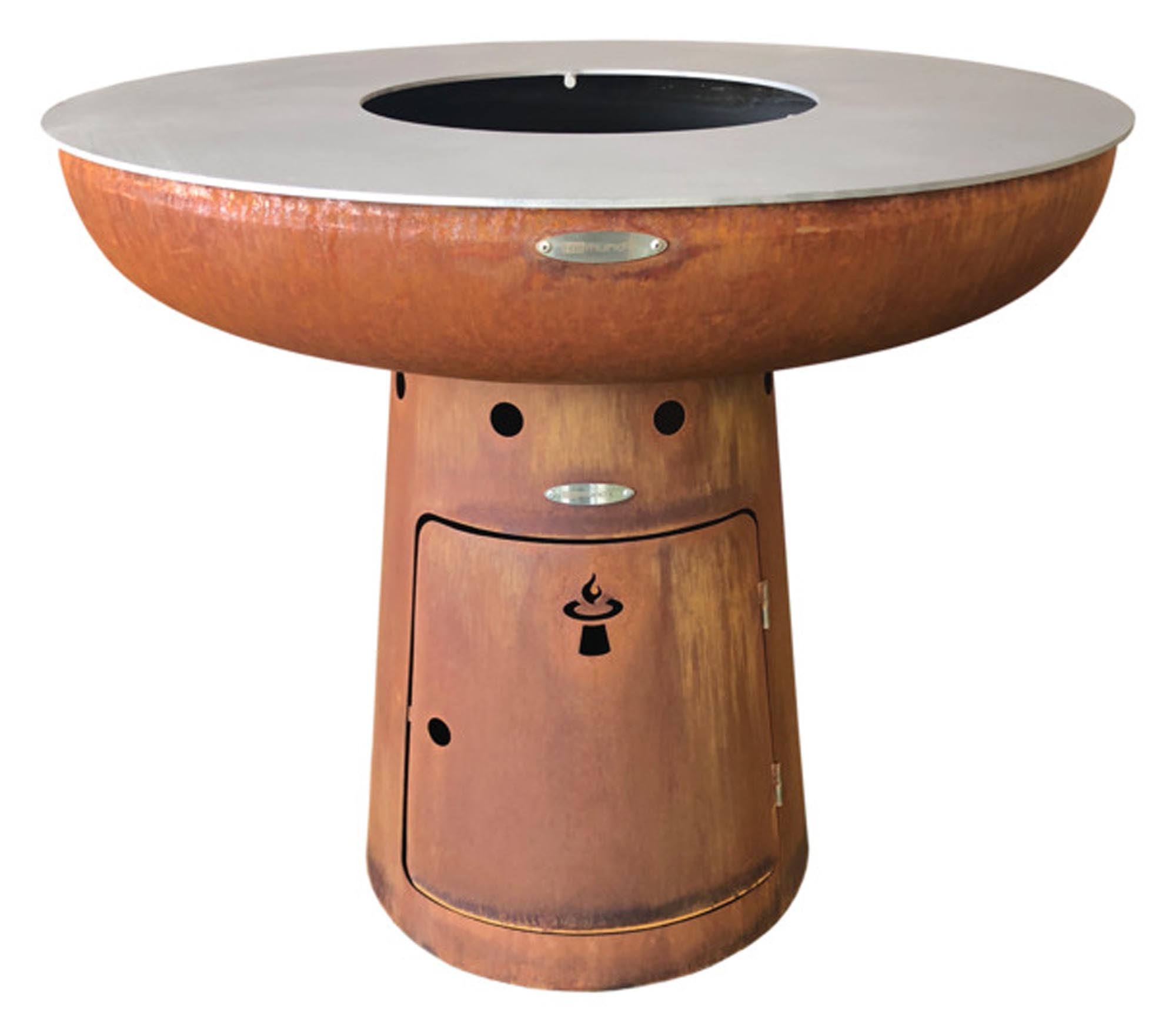 Entdecken Sie die REMUNDI Feuerstelle Nero L (Ø 84 cm) – stilvoll, robust und ideal für gemütliche Abende im Freien. Perfekte Wärme und Atmosphäre!