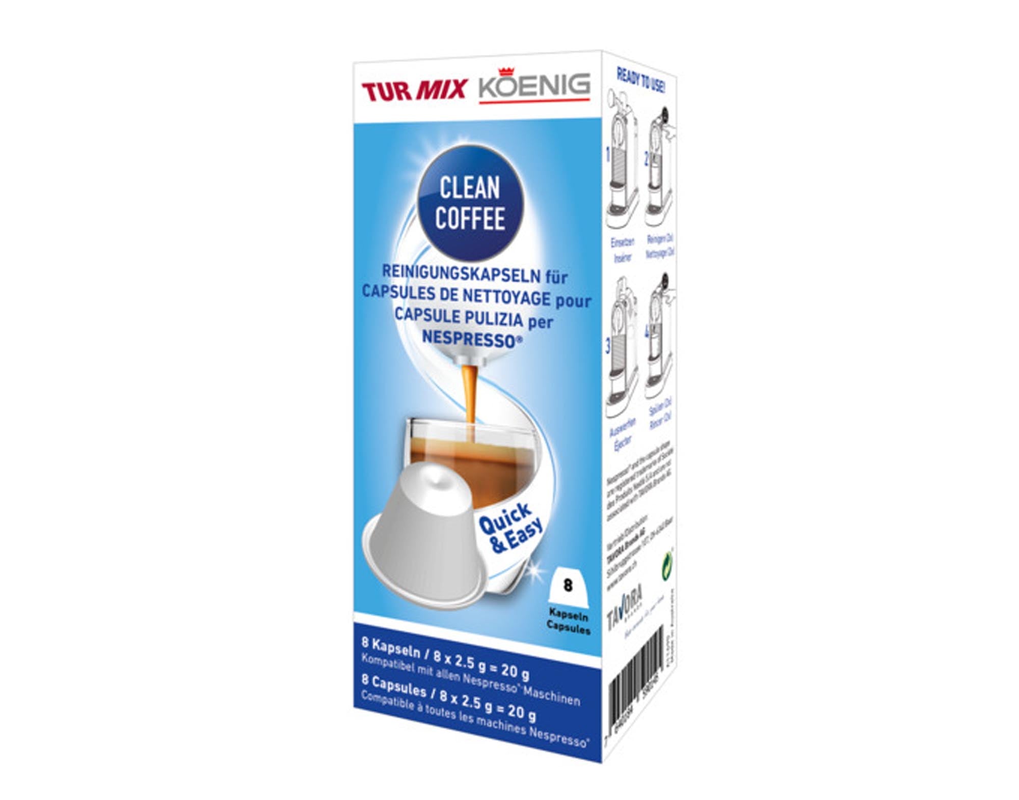 TURMIX Nespresso Reinigungskapseln 8 Stück in  präsentiert im Onlineshop von KAQTU Design AG. Reinigungsmittel ist von TURMIX