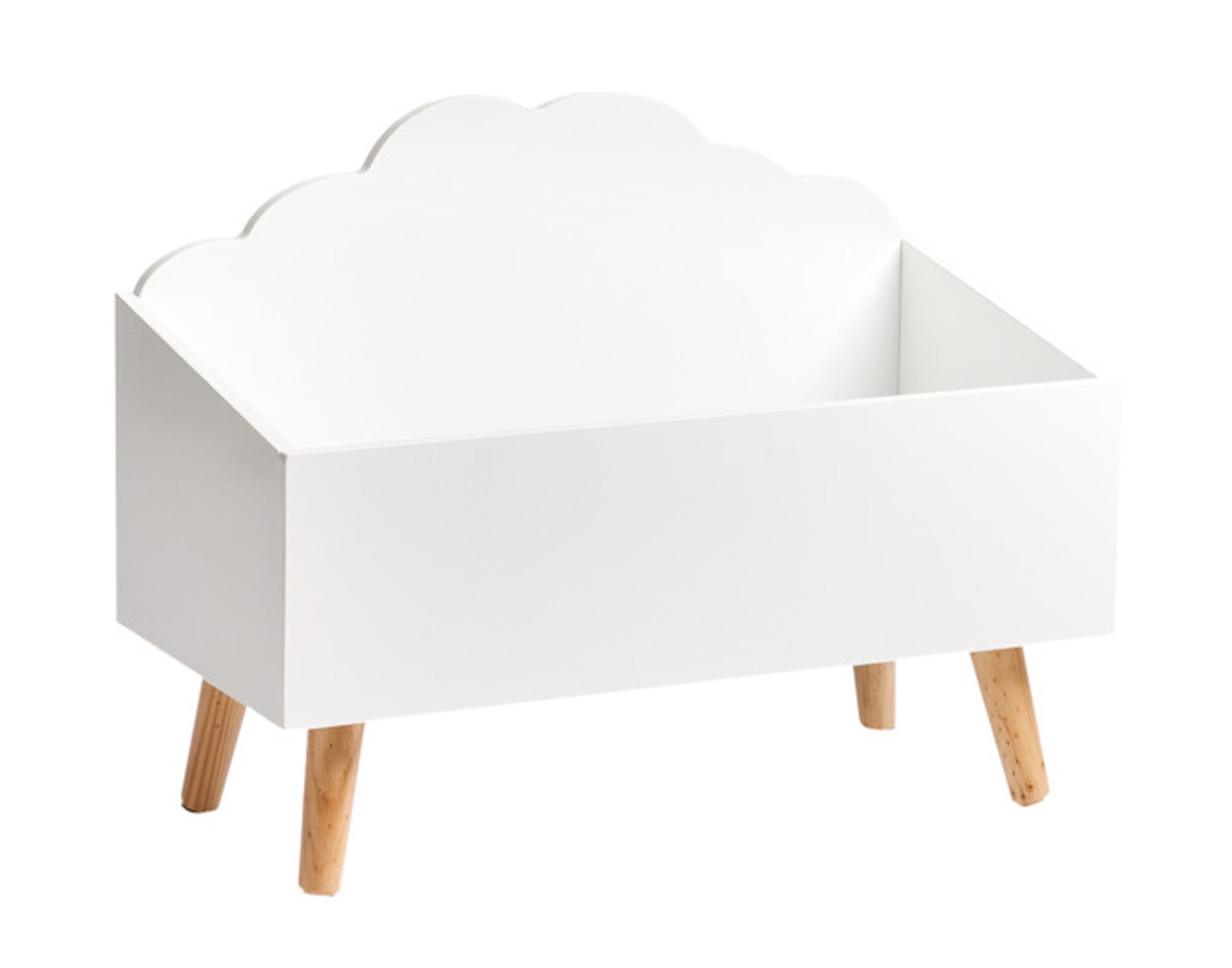 Niedliche Wolken-Aufbewahrungstruhe (58x28x45 cm) von ZELLER PRESENT: Praktisch, sicher, ideal für Spielzeug und mehr im Kinderzimmer.