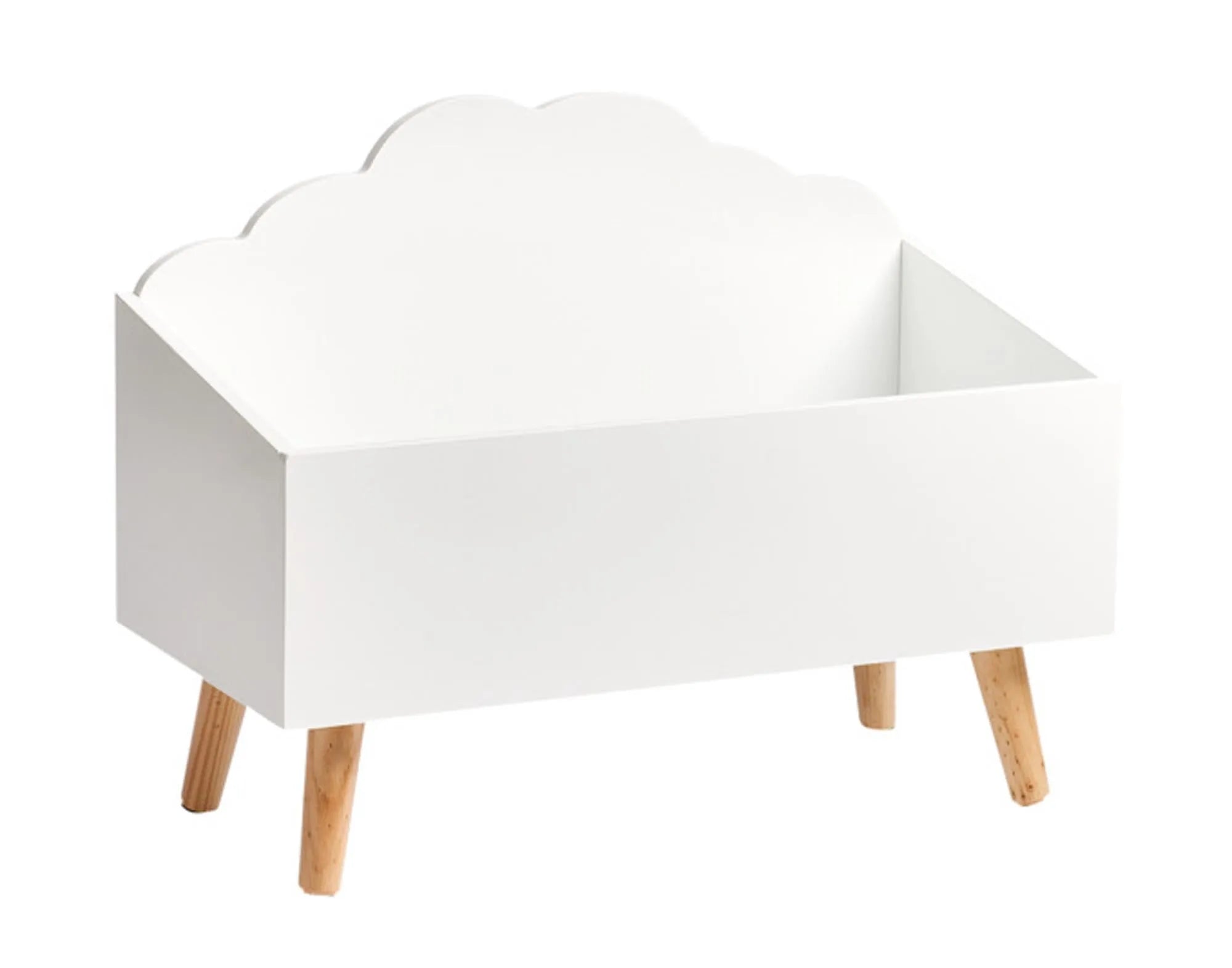 Niedliche Wolken-Aufbewahrungstruhe (58x28x45 cm) von ZELLER PRESENT: Praktisch, sicher, ideal für Spielzeug und mehr im Kinderzimmer.