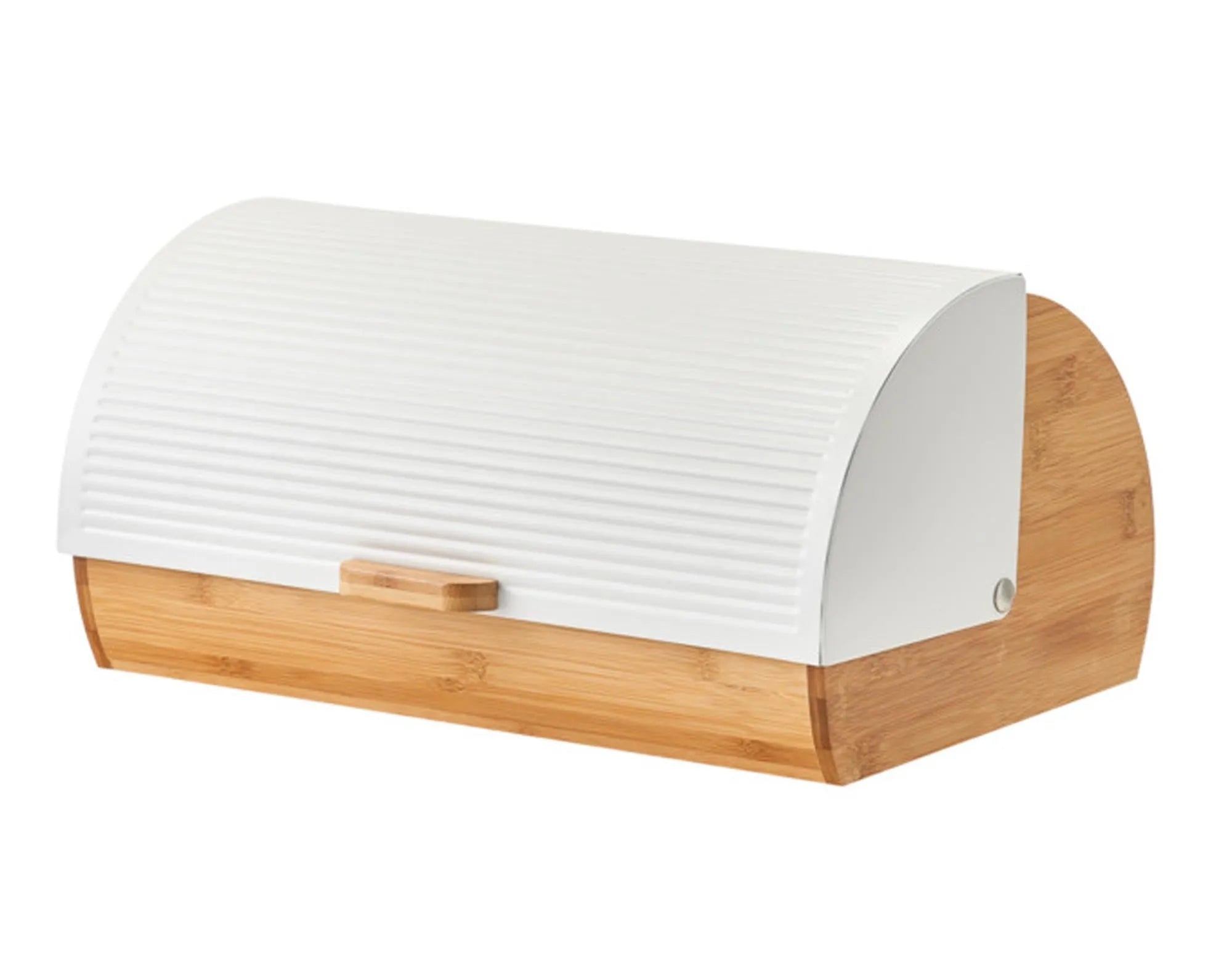 ZELLER Rollbrotkasten Bamboo Metall weiss 39x27x19 cm in  präsentiert im Onlineshop von KAQTU Design AG. Brotkorb ist von ZELLER PRESENT