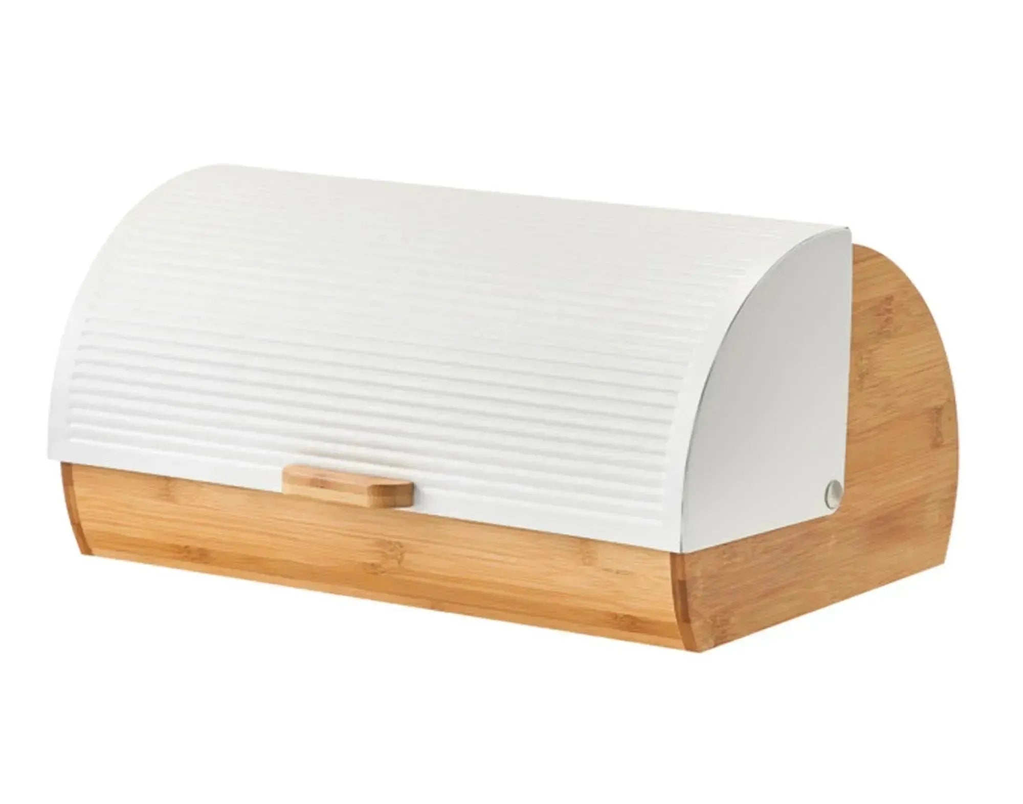 ZELLER Rollbrotkasten Bamboo Metall weiss 39x27x19 cm in  präsentiert im Onlineshop von KAQTU Design AG. Brotkorb ist von ZELLER PRESENT