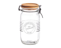 Zeller storage glass with wooden lid and ironing cap 1450 ml