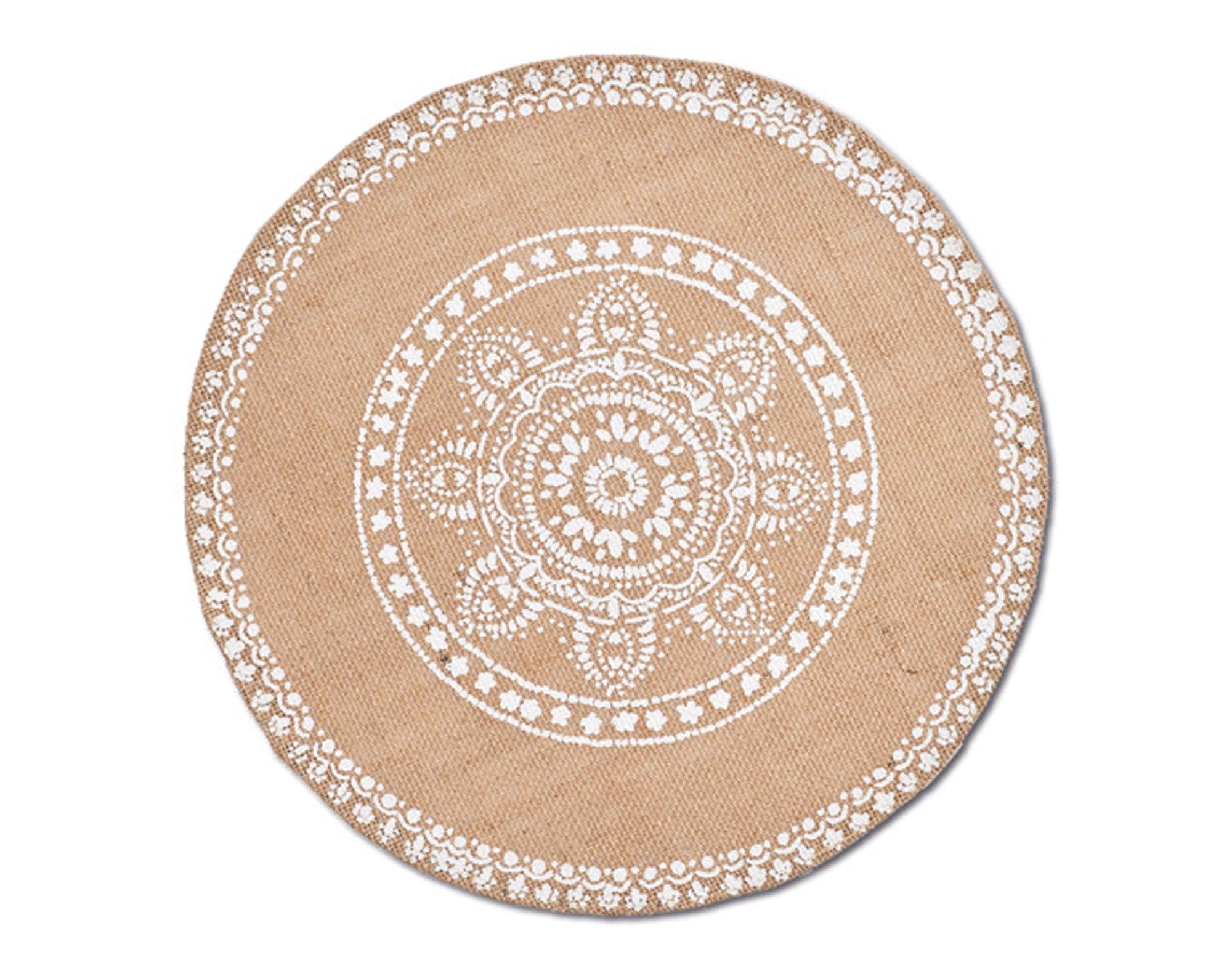 ZELLER Tischset Mandala Leinen natur ø 38 cm