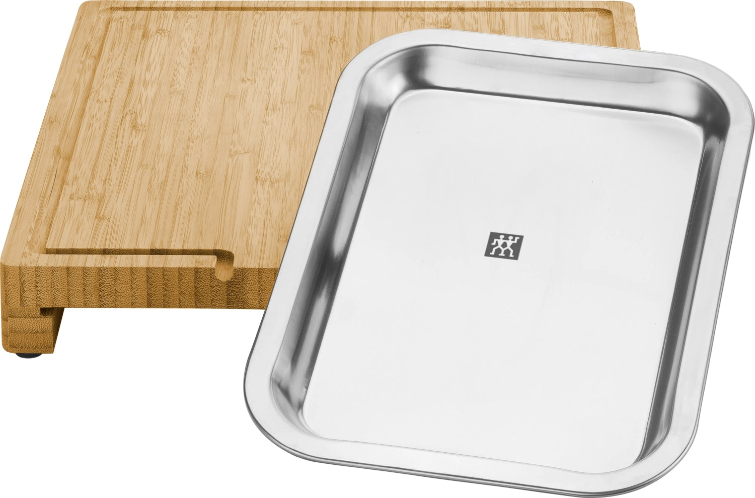 Elegantes BBQ+ Schneidebrett aus robustem Bambus mit integrierter Schublade, 39x30cm, perfekt für Grillabende und vielseitige Kochprojekte.