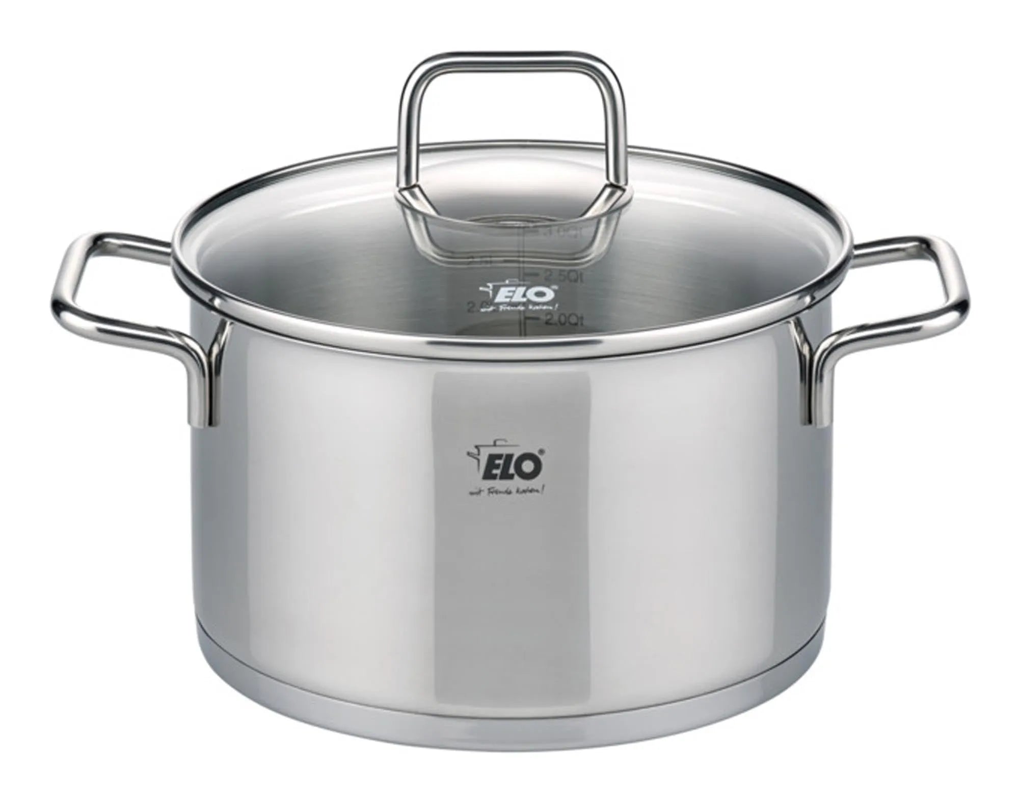ELO Kochtopf Citrin ø 20 cm: Edelstahl, Antihaft, Glasdeckel, ideal für Suppen, Induktion geeignet, spülmaschinenfest.