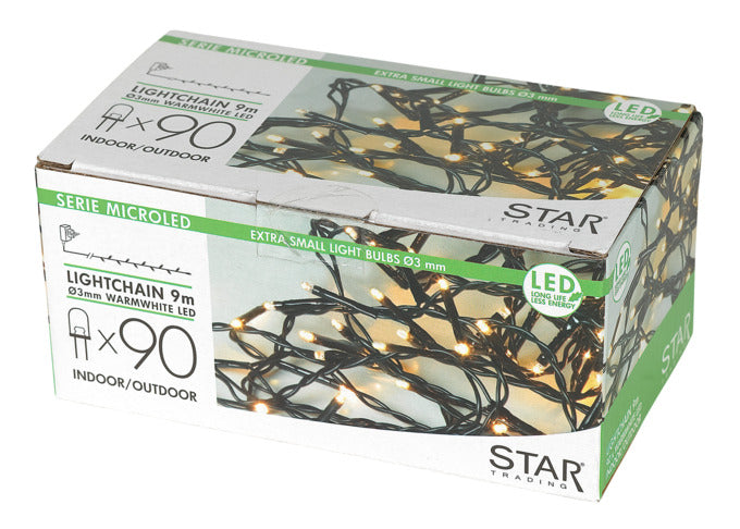 <tc>STAR TRADING</tc> Micro LED light chain 9 m 90 bulbs IP44 <tc>schwarz</tc>the cable