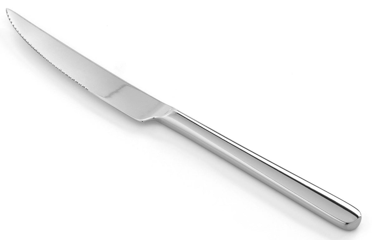 Courchevel Steakmesser edelstahl glänzend in Silber präsentiert im Onlineshop von KAQTU Design AG. Besteck ist von Revol