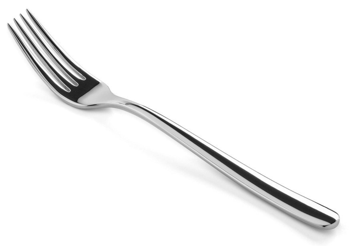 Courchevel Dessertgabel edelstahl glänzend in Silber präsentiert im Onlineshop von KAQTU Design AG. Besteck ist von Revol