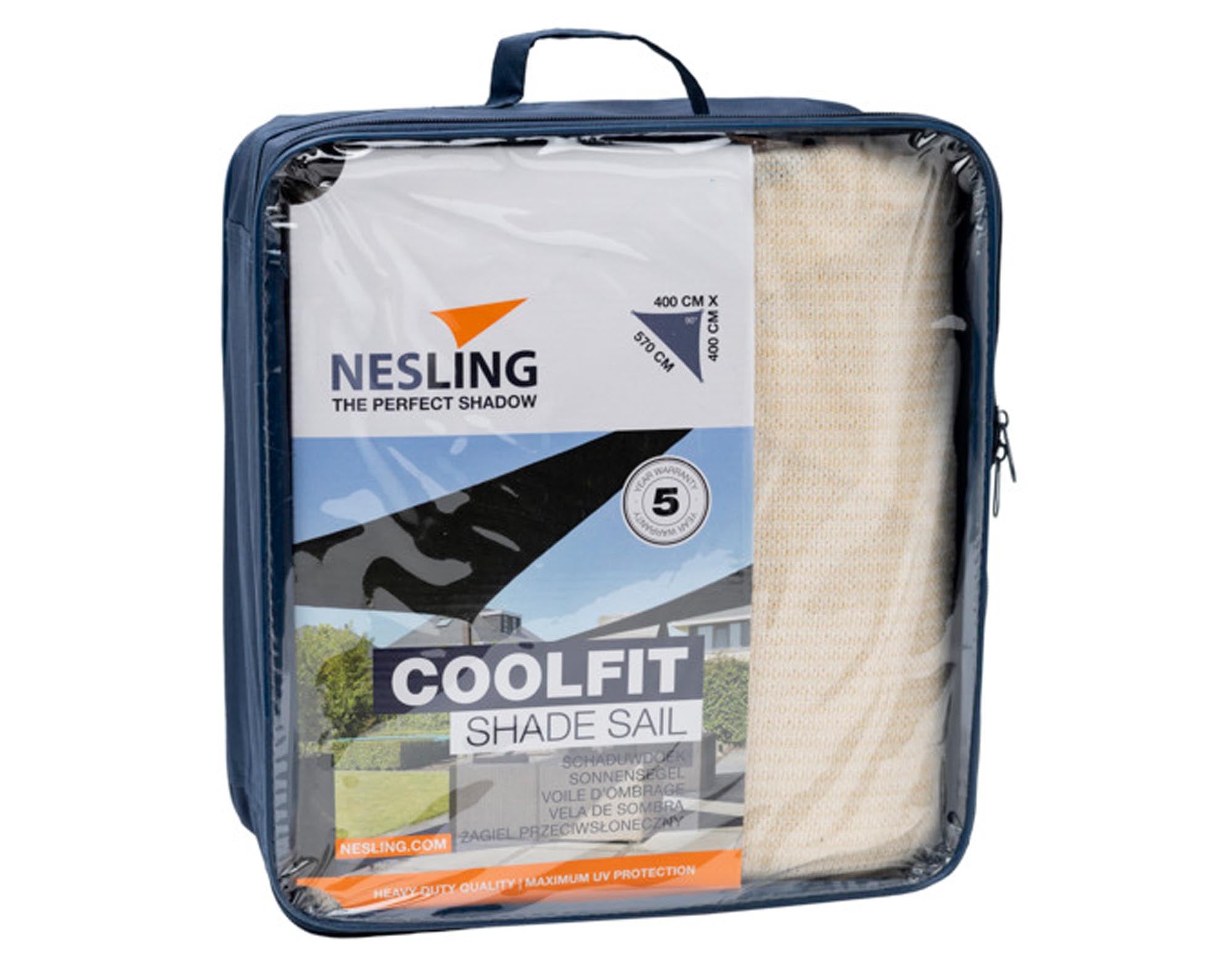 NESLING Voile d'ombrage triangulaire Coolfit blanc cassé 400x400x570 cm