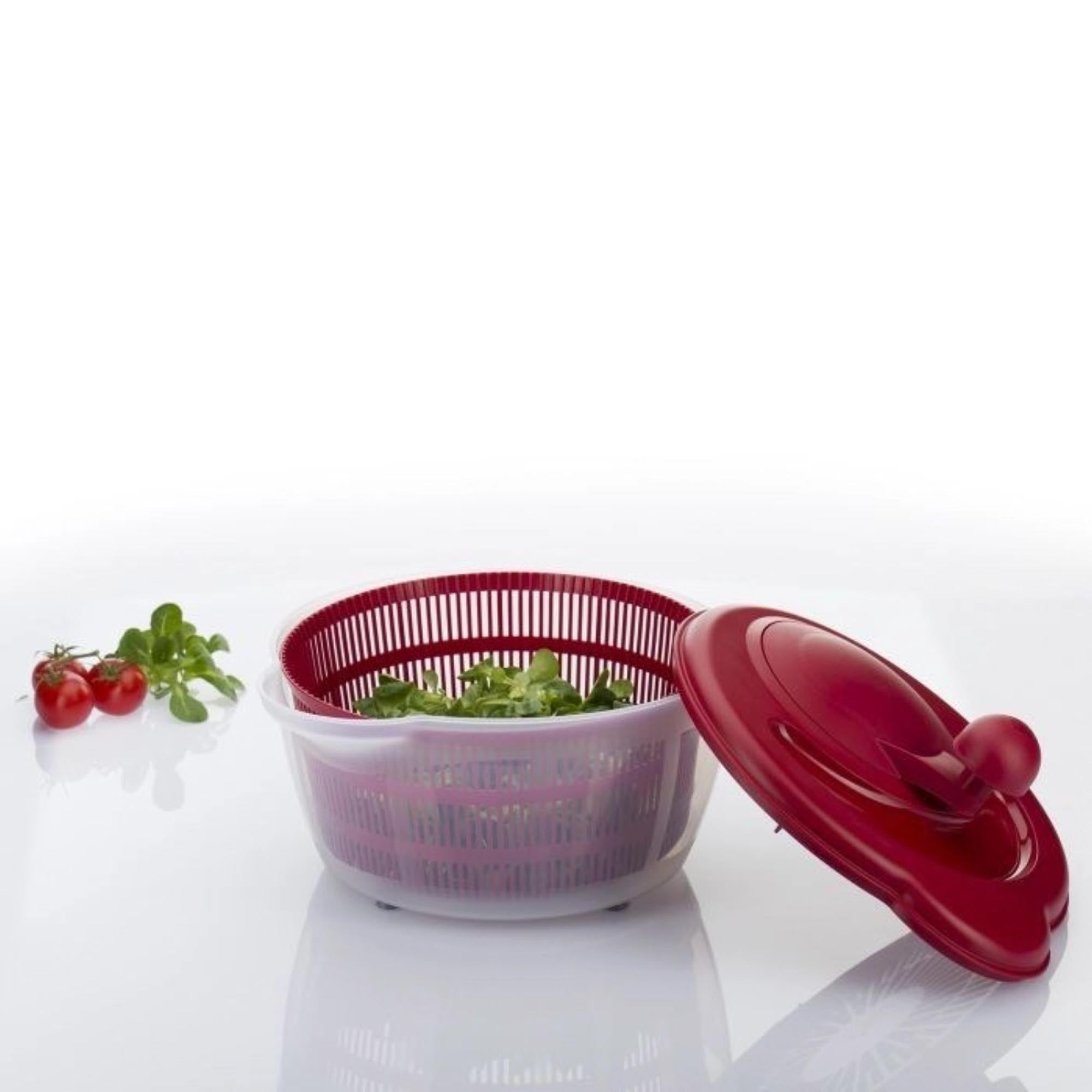 Praktische Salatschleuder Fortuna von Westmark, rot, 5 Liter, 30x26x20 cm, ideal für schnelles Trocknen von Salat.