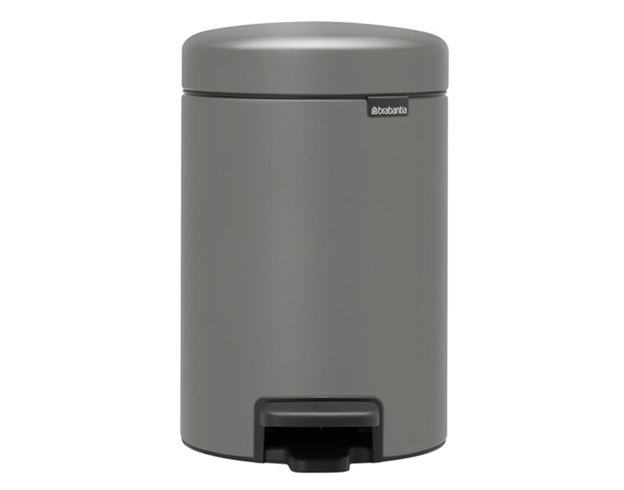 BRABANTIA Treteimer NewIcon mineral concret grey 3 l in  präsentiert im Onlineshop von KAQTU Design AG. Mülleimer ist von BRABANTIA