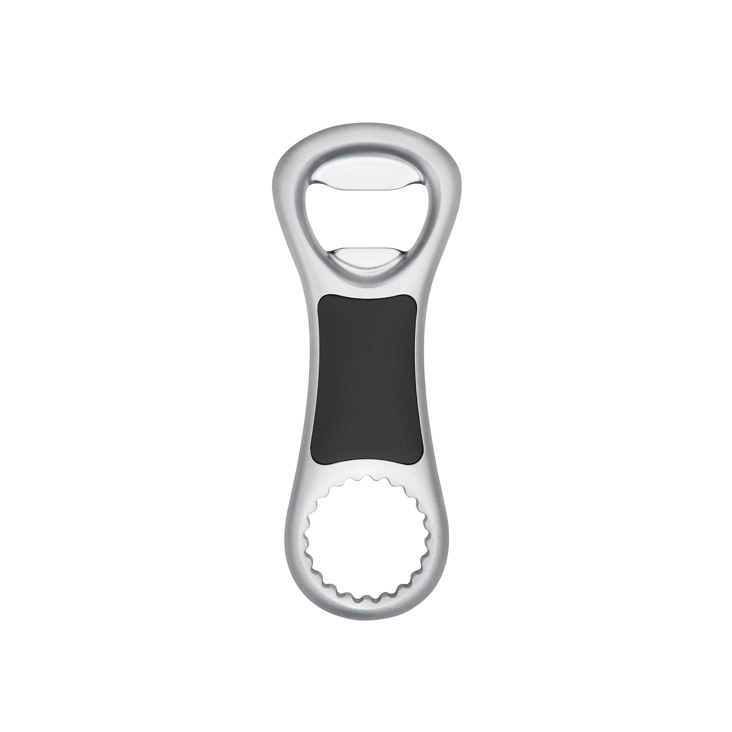 Der OXO Good Grips Steel Flaschenöffner aus Gusseisen bietet eine robuste und stilvolle Lösung zum mühelosen Öffnen von Flaschen.