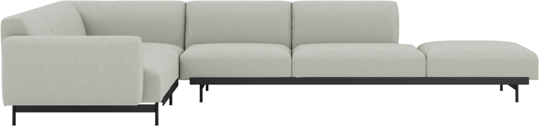 In Situ Modular Sofa / Eckkonfiguration 7 in Hellgrau / Schwarz präsentiert im Onlineshop von KAQTU Design AG. Ecksofa links ist von Muuto