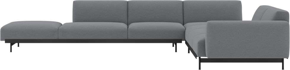 In Situ Modular Sofa / Eckkonfiguration 9 in Dunkelgrau / Schwarz präsentiert im Onlineshop von KAQTU Design AG. L-Sofa links ist von Muuto